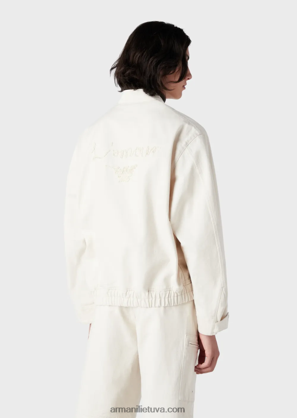 vyrųArmani „l\'amour“ siuvinėta džinsinė palaidinė su užtrauktuku 02482X1353