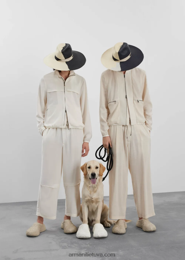 vyrųArmani skysta krepinė palaidinė su pilnu užtrauktuku su atvartu 02482X1346