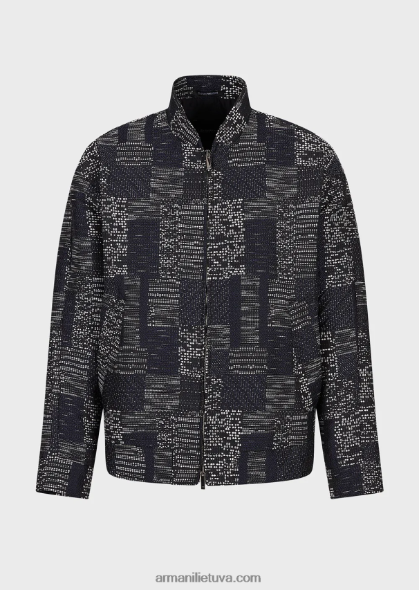 vyrų modelis Armani kratinio efekto vanise žakardo palaidinė 02482X1316