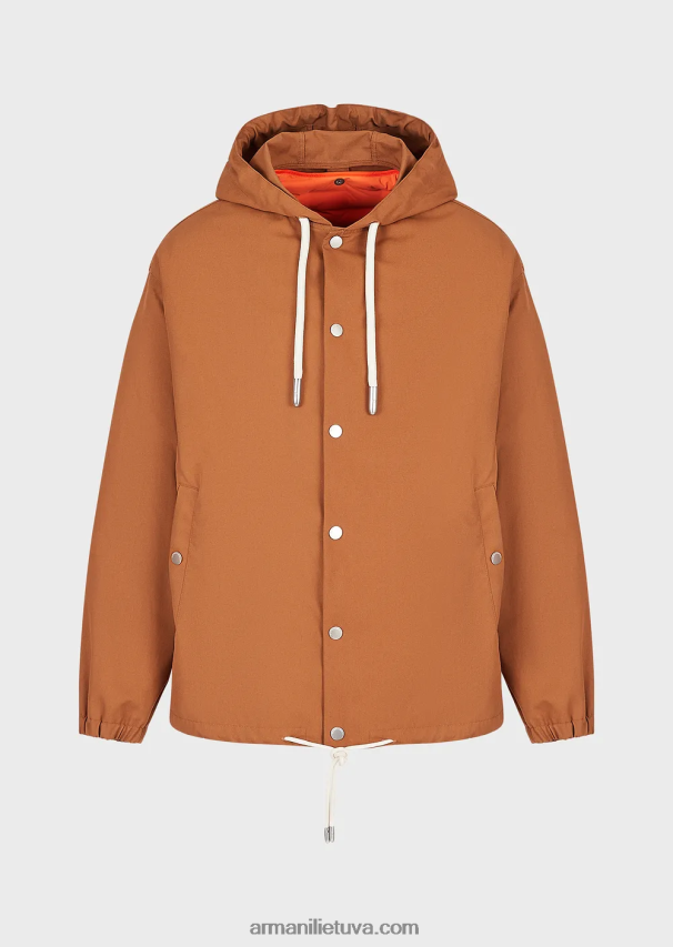 vyrų tabakas Armani tvari kolekcija perdirbtos drobės palaidinė su gobtuvu 02482X1348