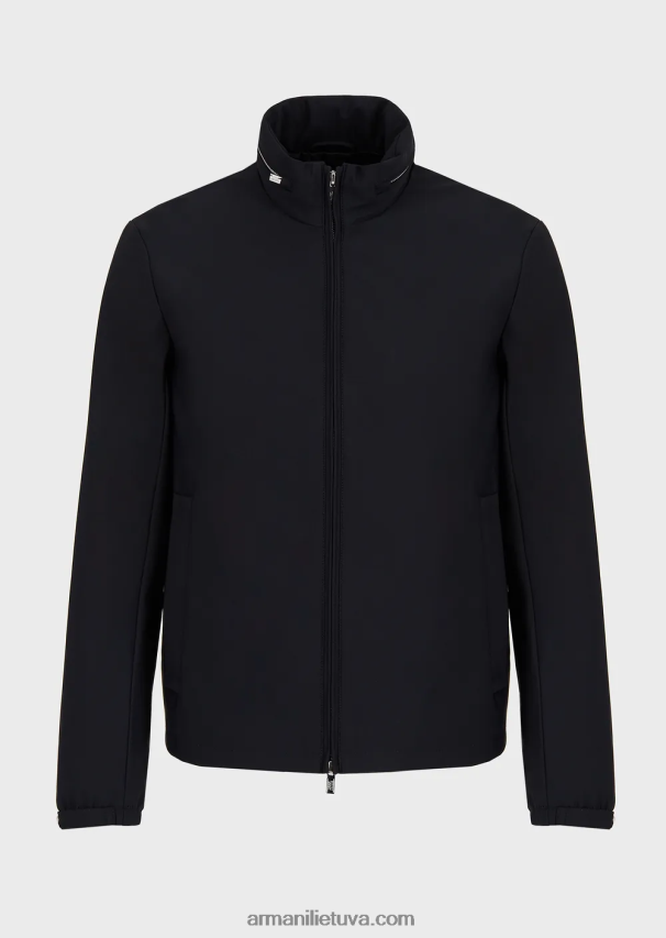 vyrų tamsiai mėlyna Armani pilnai užsegama nailoninė palaidinė 02482X1357