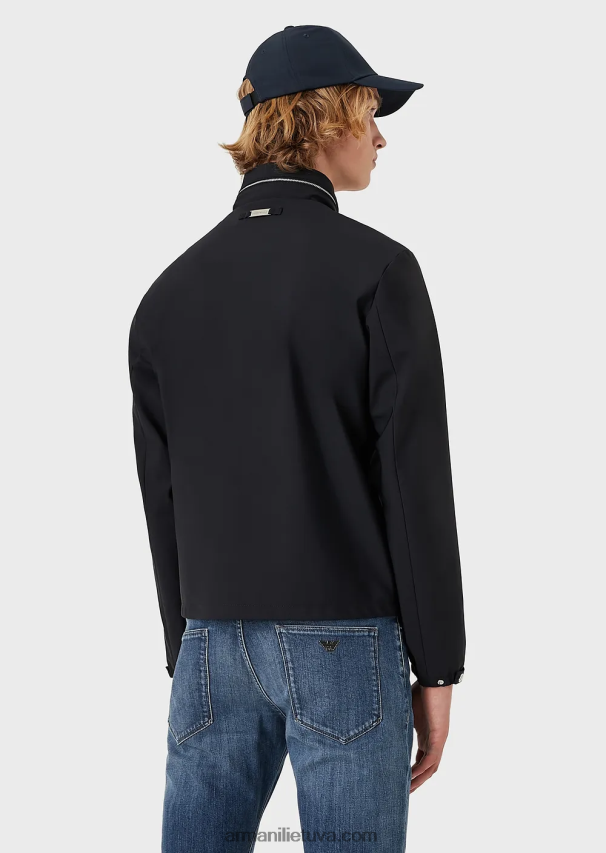 vyrų tamsiai mėlyna Armani pilnai užsegama nailoninė palaidinė 02482X1357