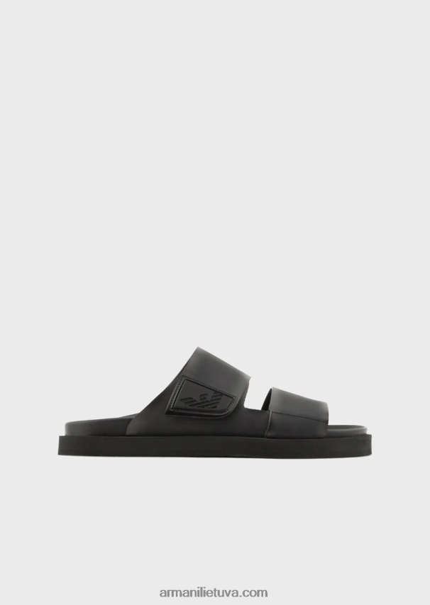 vyrų juodas Armani gradiento guminės juostelės sandalai 02482X1855