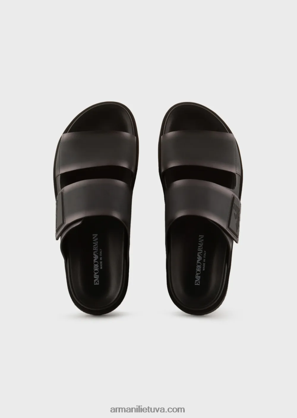 vyrų juodas Armani gradiento guminės juostelės sandalai 02482X1855