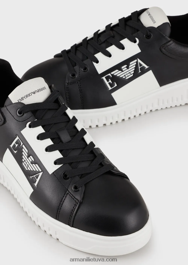 vyrųArmani odiniai sportbačiai su logotipu šone 02482X1869