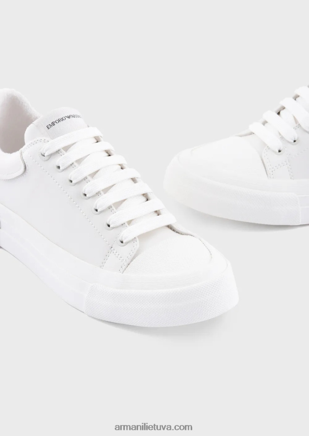 vyrų baltas Armani minkštos odos sportbačiai 02482X1893