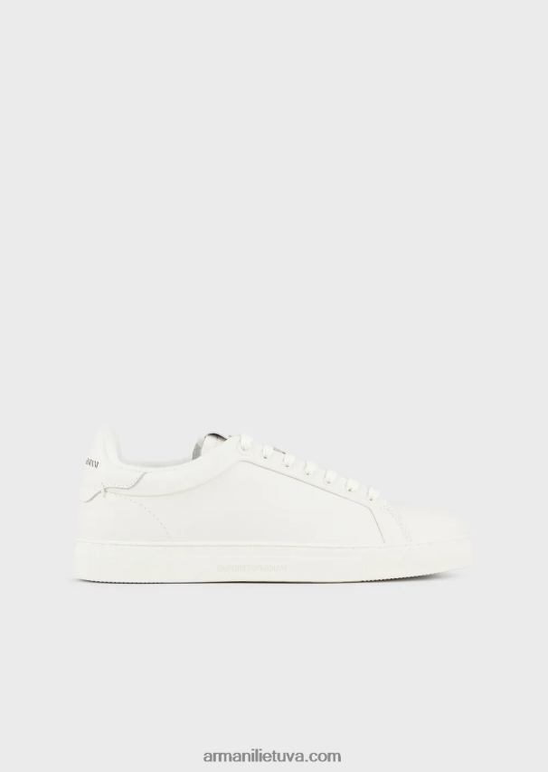 vyrų baltas Armani minkštos odos sportbačiai 02482X1914