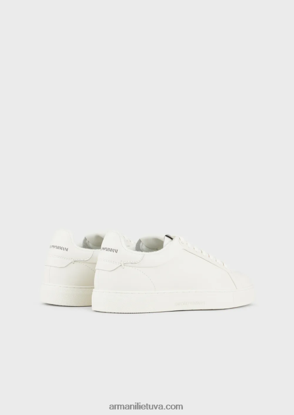 vyrų baltas Armani minkštos odos sportbačiai 02482X1914