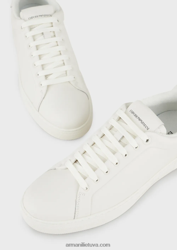 vyrų baltas Armani minkštos odos sportbačiai 02482X1914