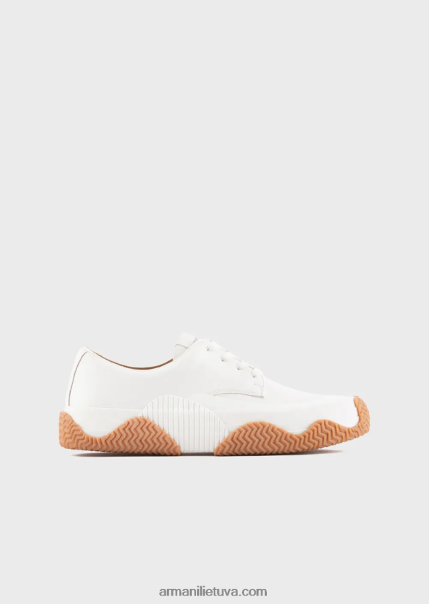 vyrų baltas Armani minkštos odos sportbačiai daugiasluoksniais padais 02482X1895