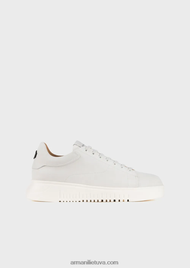vyrų baltas Armani nubuko sportbačiai per dideliais padais 02482X1901