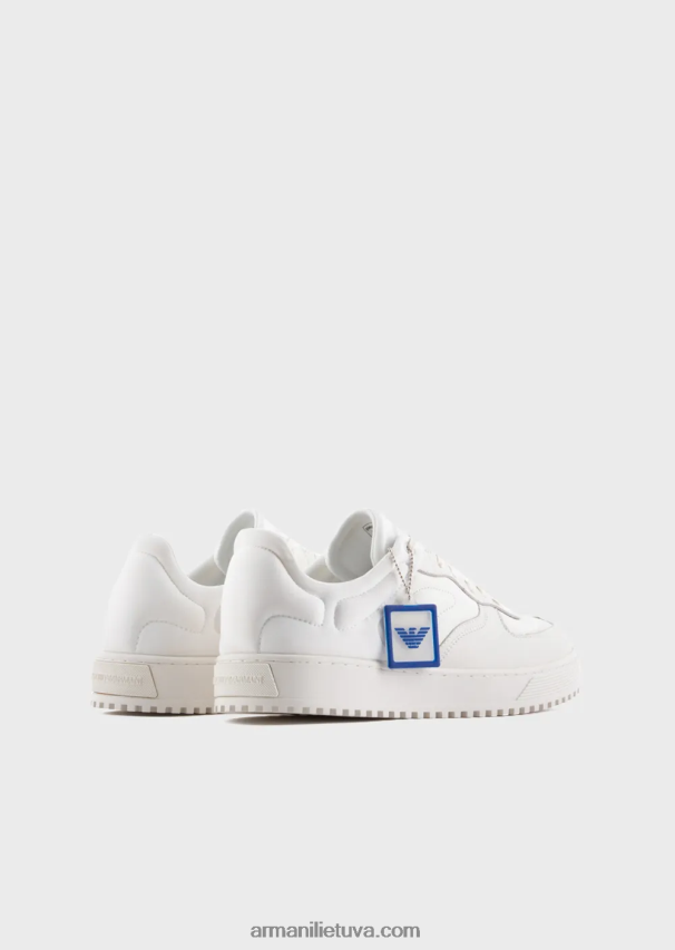 vyrų baltas Armani odiniai ir nappa-odiniai sportbačiai 02482X1872