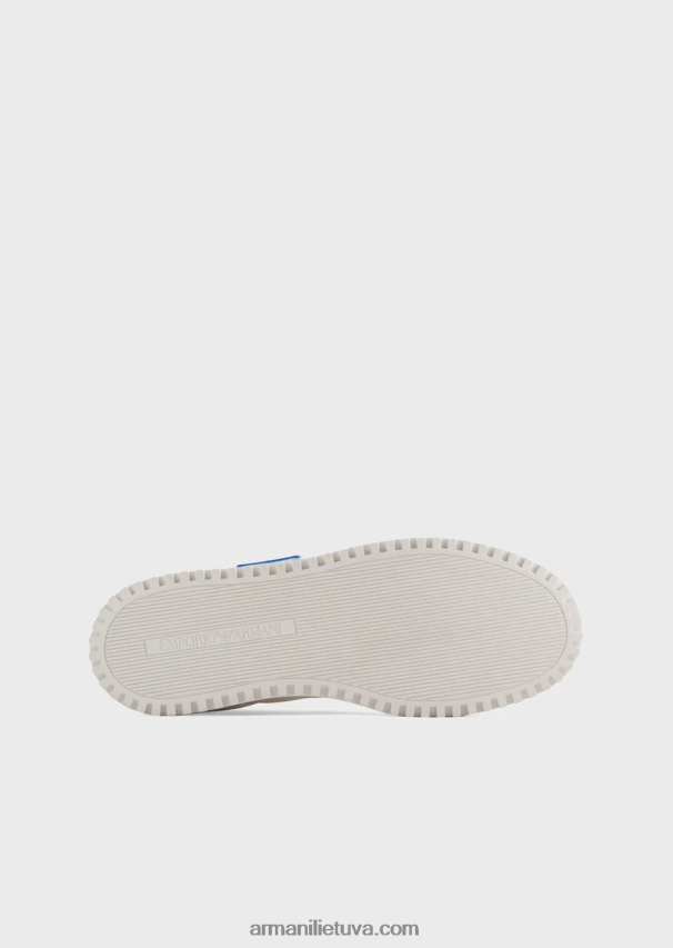 vyrų baltas Armani odiniai ir nappa-odiniai sportbačiai 02482X1872