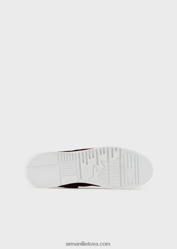 vyrų bordoperkrauti emporio armani sportbačiai iš aksomo su chevron back armani tvarumo vertybėmis 02482X1897