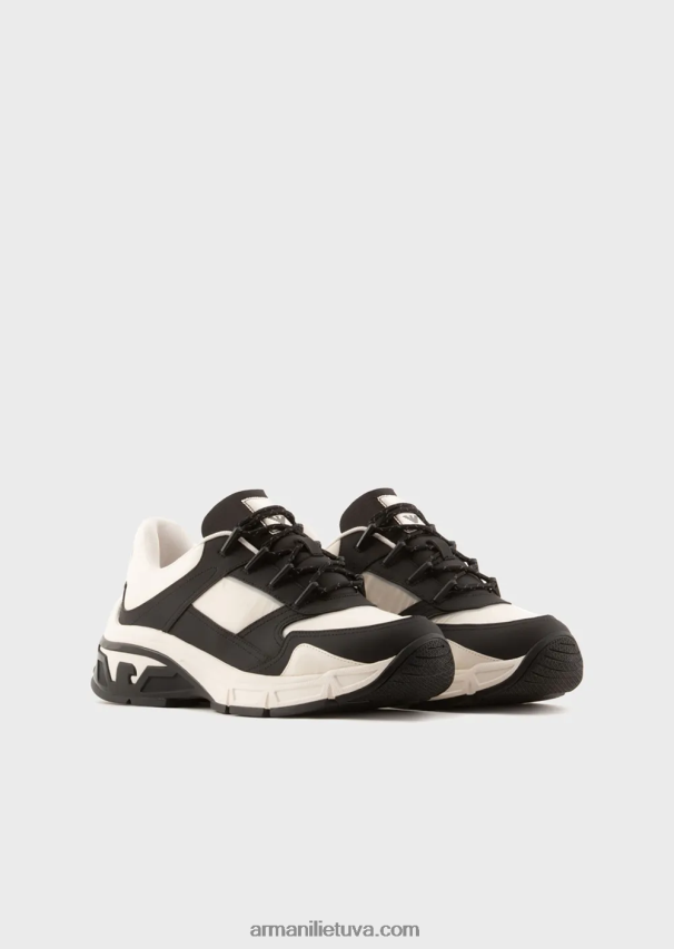 vyrų juodas Armani Kelioniniai būtiniausi guminiai ir nailoniniai sportbačiai 02482X1934