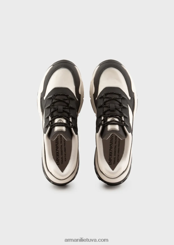 vyrų juodas Armani Kelioniniai būtiniausi guminiai ir nailoniniai sportbačiai 02482X1934