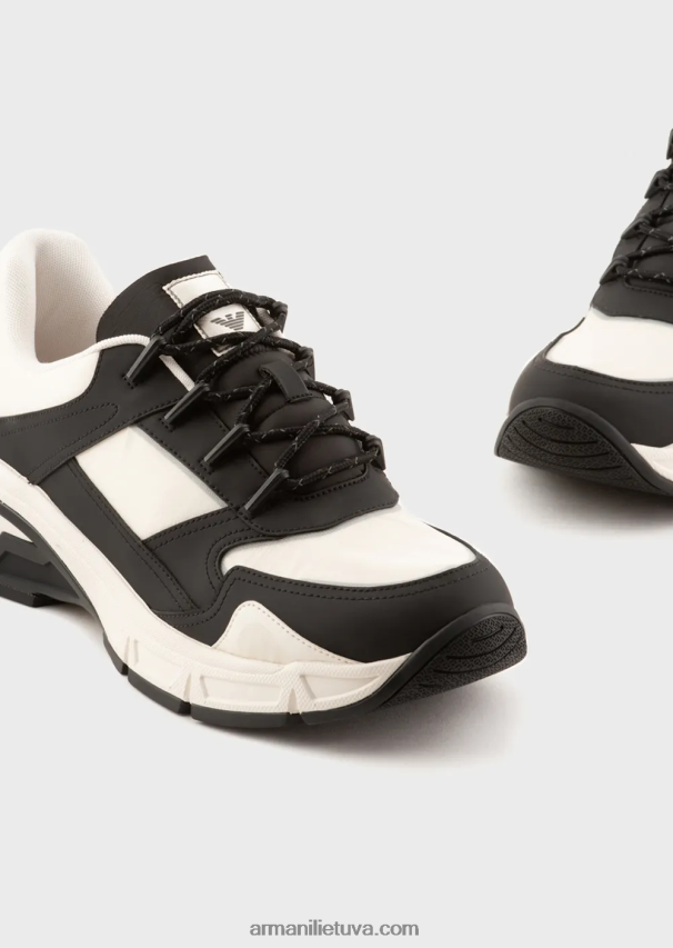 vyrų juodas Armani Kelioniniai būtiniausi guminiai ir nailoniniai sportbačiai 02482X1934