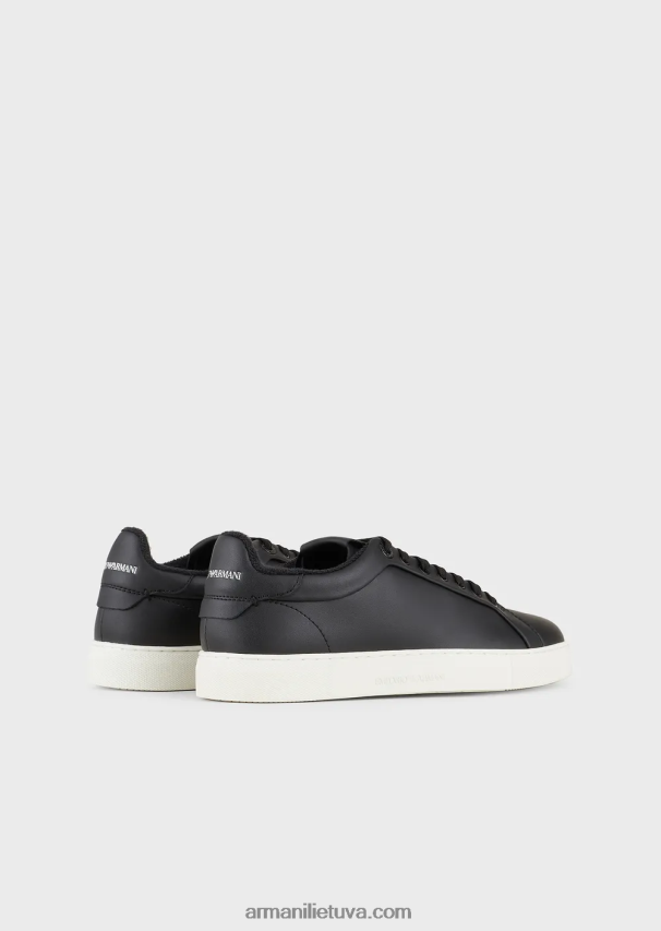 vyrų juodas Armani minkštos odos sportbačiai 02482X1913