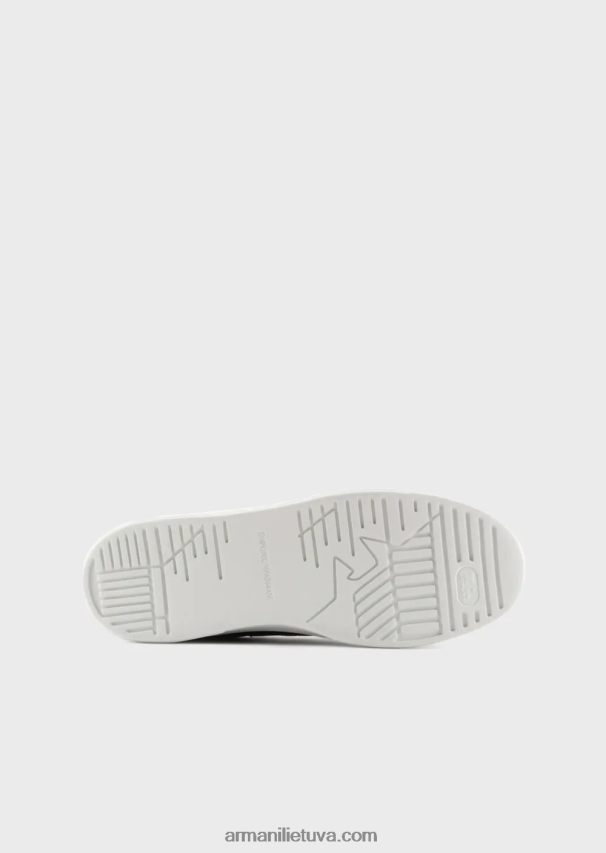 vyrų juodas Armani nailoniniai ir odiniai sportbačiai 02482X1912