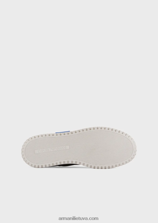 vyrų juodas Armani odiniai ir nappa-odiniai sportbačiai 02482X1873