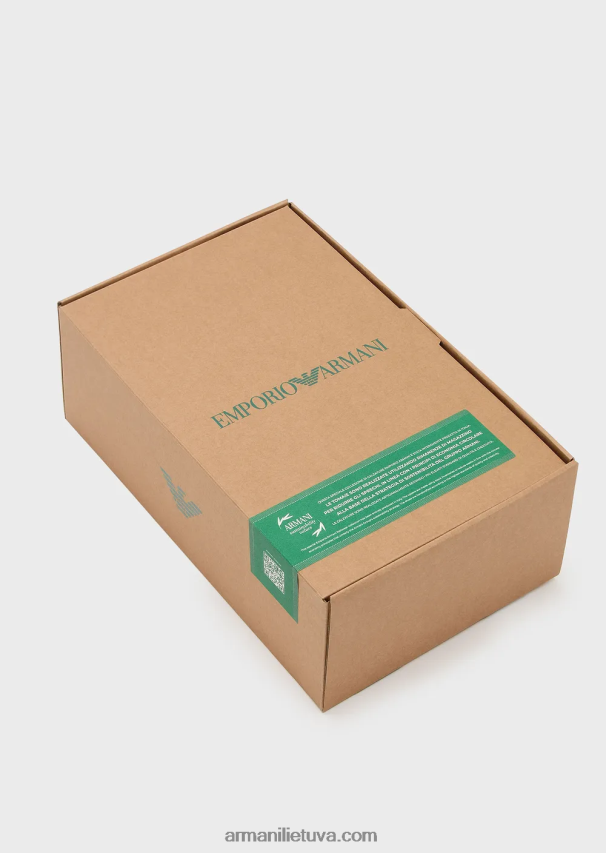 vyrų juodasreloaded by emporio armani odiniai sportbačiai su veidrodinėmis nugarėlėmis armani tvarumo vertybėmis 02482X1899