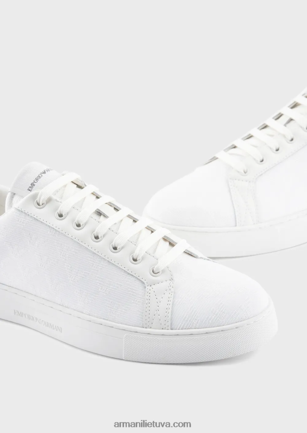vyrų panna Armani nailoniniai sportbačiai su žakardo monograma 02482X1924