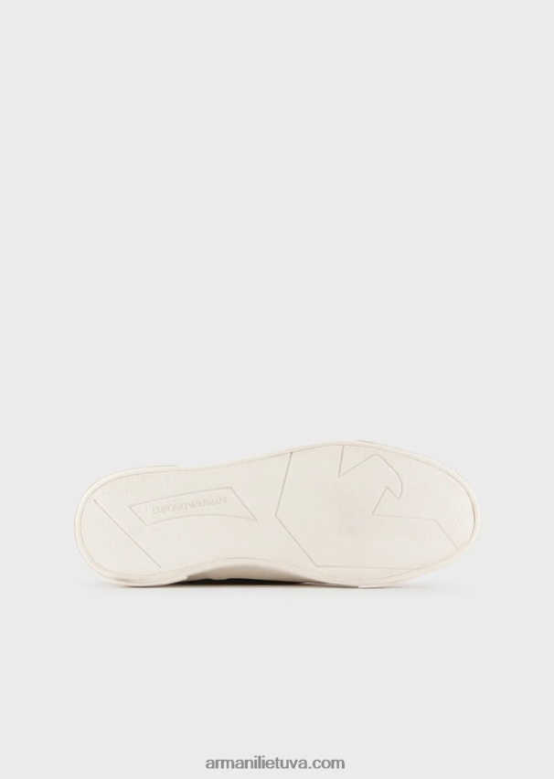 vyrų tamsiai mėlyna Armani drobiniai sportbačiai su augalinio rauginimo odinėmis detalėmis 02482X1931