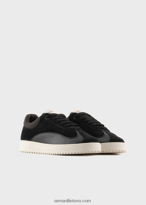 vyrų tamsiai mėlyna Armani zomšiniai ir nailoniniai sportbačiai 02482X1932