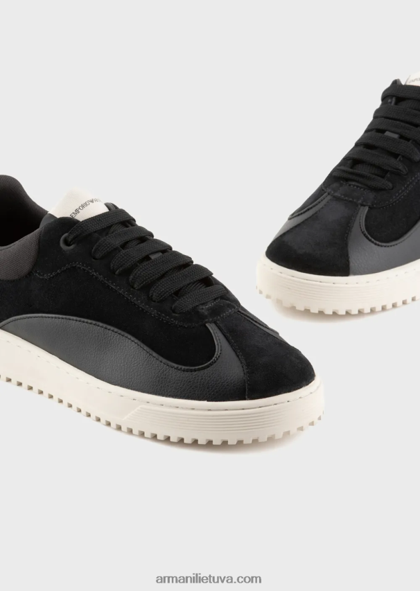 vyrų tamsiai mėlyna Armani zomšiniai ir nailoniniai sportbačiai 02482X1932