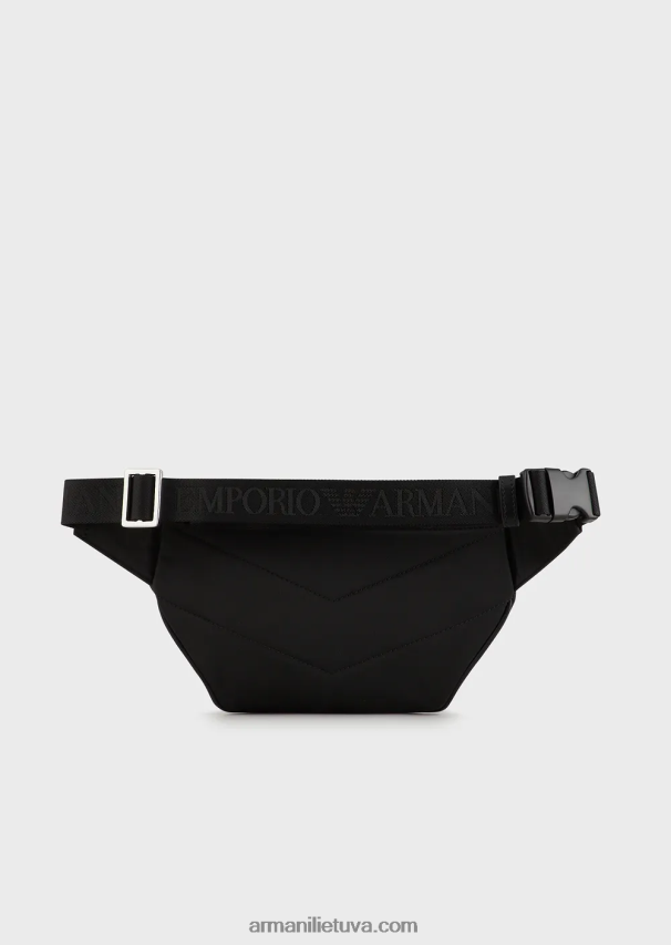 vyrų juodas Armani diržinis krepšys su erelio plokštele 02482X1967