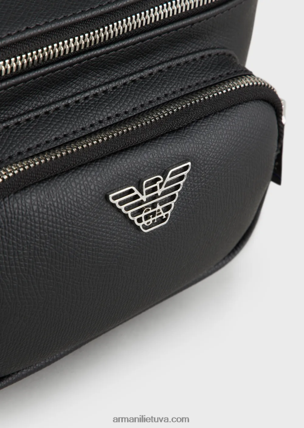 vyrų juodas Armani diržinis krepšys su erelio plokštele 02482X1967