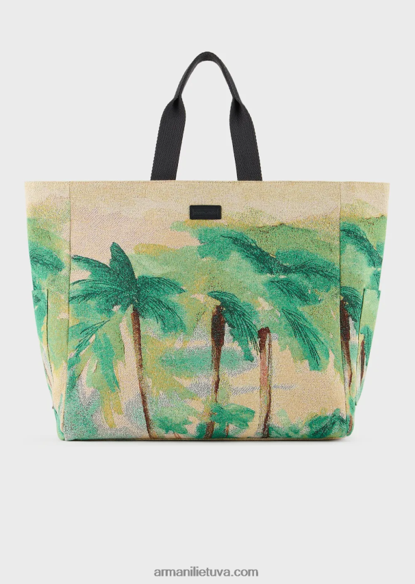 vyrųArmani apverčiamas nailoninis pirkėjo krepšys su delno atspaudais 02482X1989