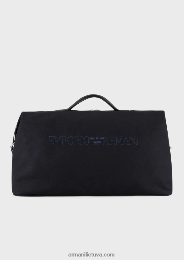 vyrųArmani drobinis savaitgalio krepšys su odinėmis detalėmis 02482X1993