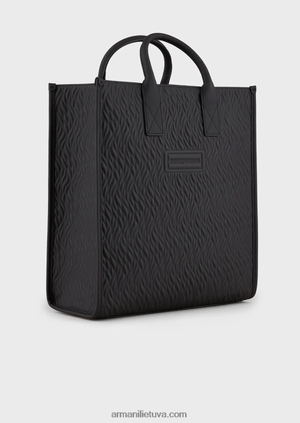 vyrųArmani guminis pirkėjo krepšys su banguotu dizainu 02482X1990