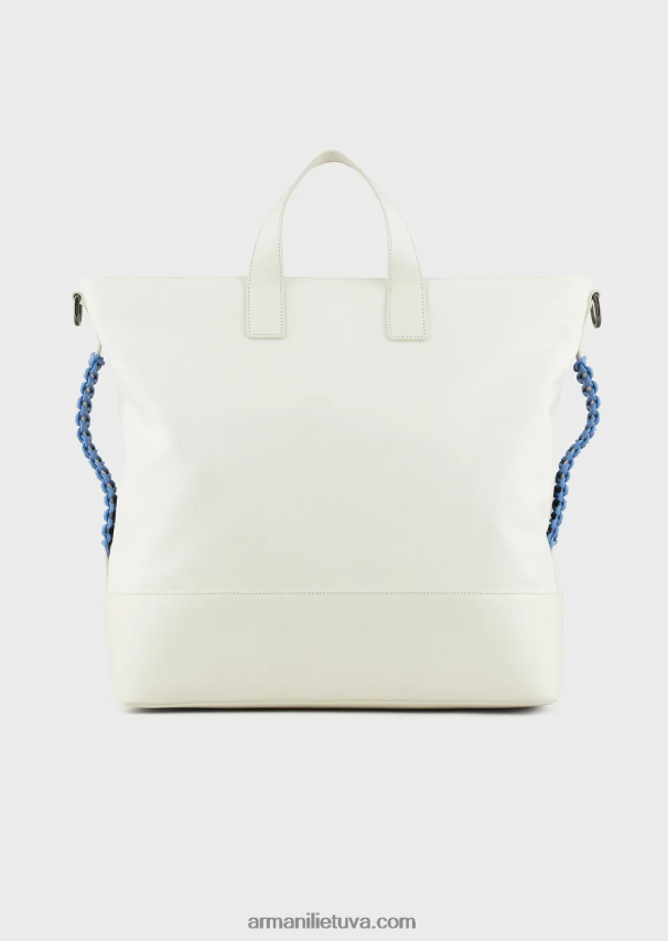 vyrųArmani perdirbtas ruoželinis pirkėjo krepšys su odinėmis detalėmis 02482X1988