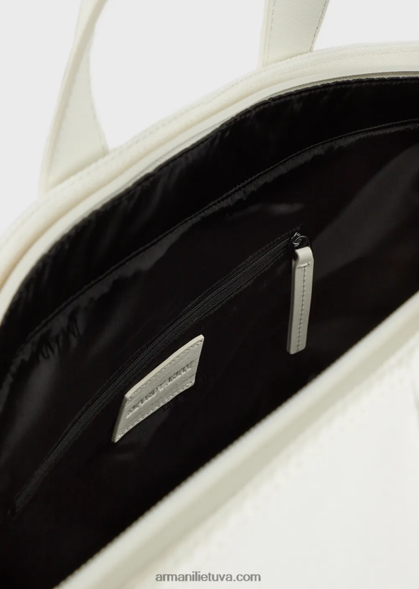 vyrųArmani perdirbtas ruoželinis pirkėjo krepšys su odinėmis detalėmis 02482X1988