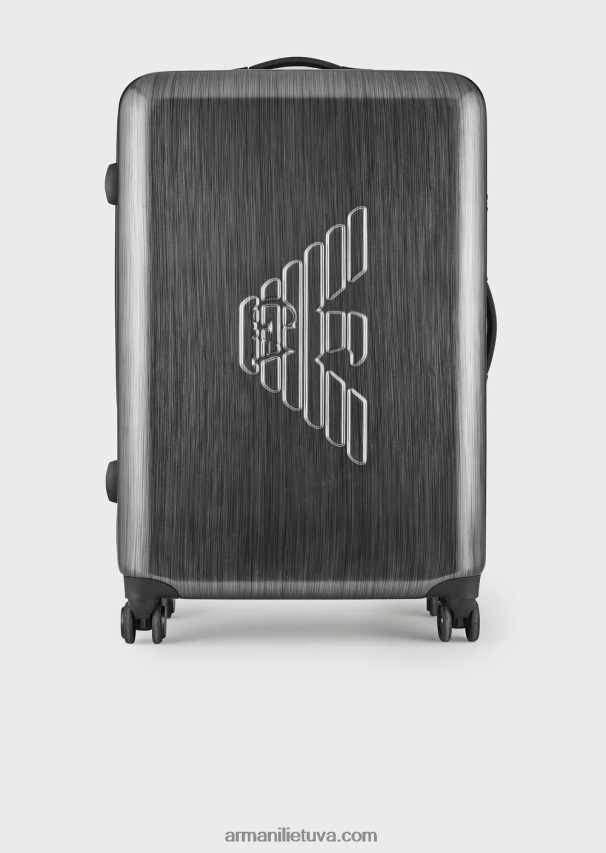 vyrų pilka Armani abs didelis vežimėlio krepšys su dideliu reljefiniu ereliu 02482X1995