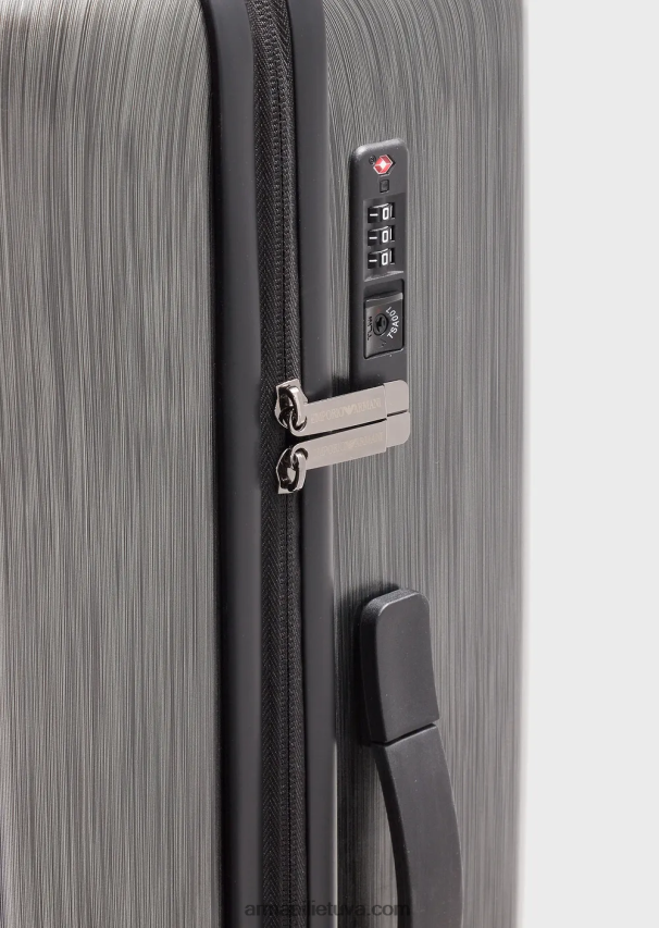 vyrų pilka Armani abs didelis vežimėlio krepšys su dideliu reljefiniu ereliu 02482X1995