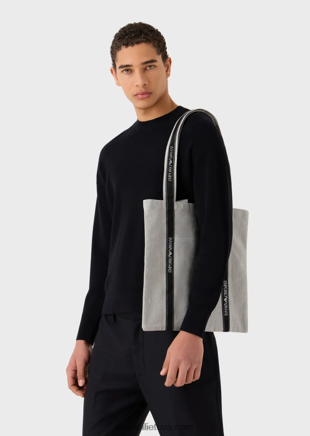 vyrų pilkaemporio armani projektas, skirtas žemės dienai tvaraus audinio pirkėjų krepšiui 02482X1994