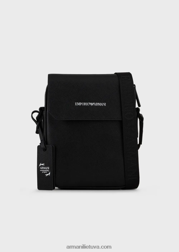 vyrųArmani „Saffiano-print“ regeneruotos odos „crossbody“ krepšys 02482X1983