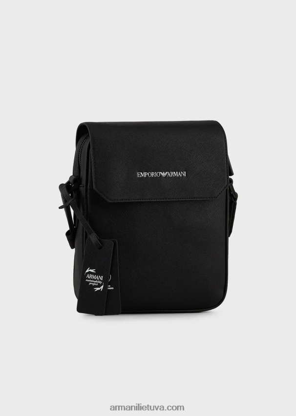 vyrųArmani „Saffiano-print“ regeneruotos odos „crossbody“ krepšys 02482X1983