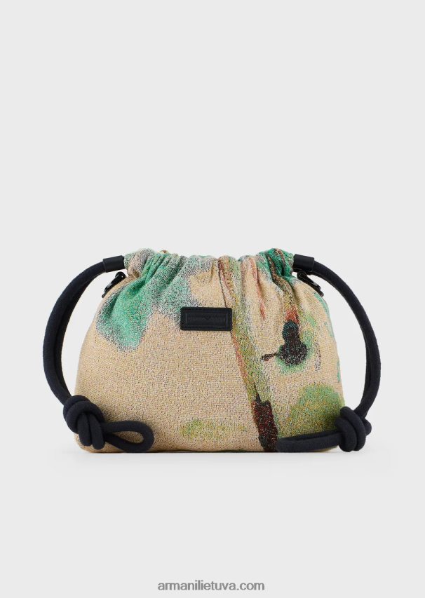 vyrųArmani apverčiamas nailoninis mini skersinis krepšys su delno atspaudu 02482X1987