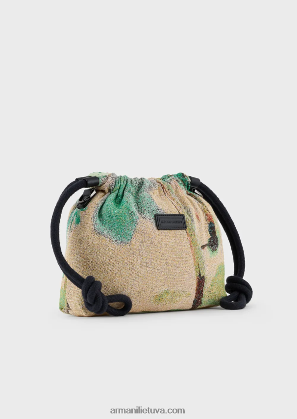 vyrųArmani apverčiamas nailoninis mini skersinis krepšys su delno atspaudu 02482X1987