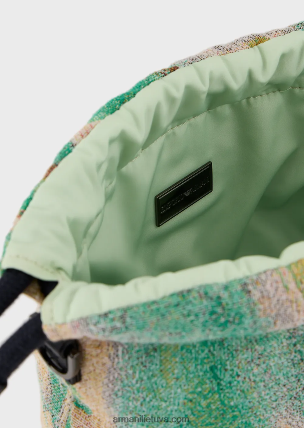 vyrųArmani apverčiamas nailoninis mini skersinis krepšys su delno atspaudu 02482X1987