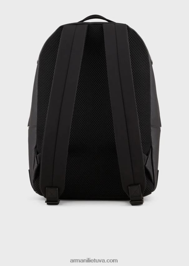 vyrųArmani saffiano raštu regeneruotos odos apvali kuprinė 02482X1964