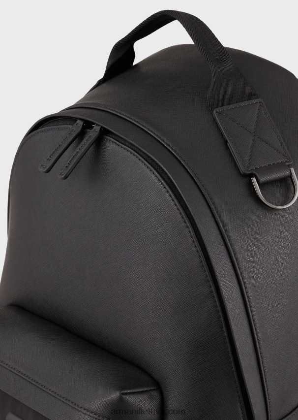 vyrųArmani saffiano raštu regeneruotos odos apvali kuprinė 02482X1964