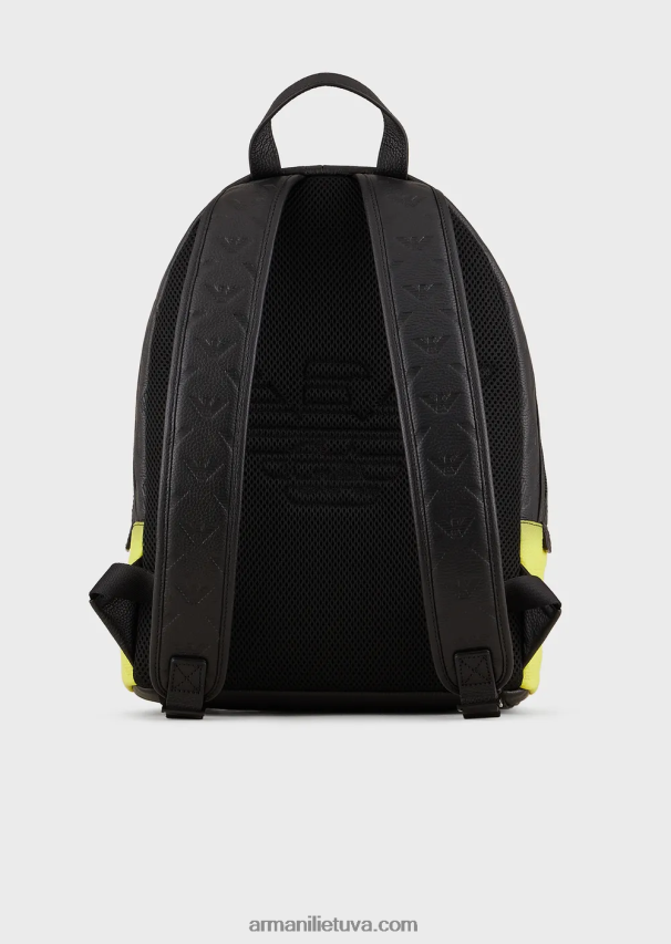 vyrų modelis Armani gradiento odinė kuprinė su reljefiniu ereliu 02482X1953