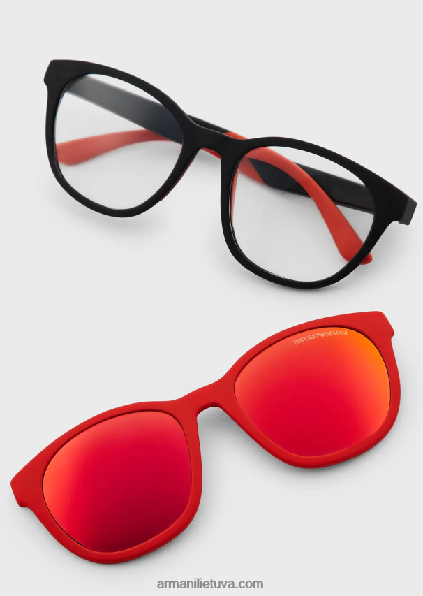 vyrųArmani panto formos jaunesni akiniai nuo saulės su prisegamais lęšiais 02482X2336