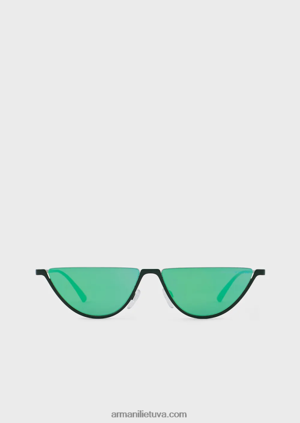 vyrų žalias Armani ovalūs akiniai nuo saulės 02482X2361