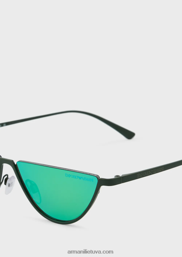 vyrų žalias Armani ovalūs akiniai nuo saulės 02482X2361